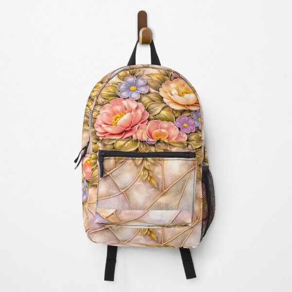 Item preview, Stained Glass Floral Panel Art – Elegant Vintage Botanical Window Illustration designed and sold by TSOL5.