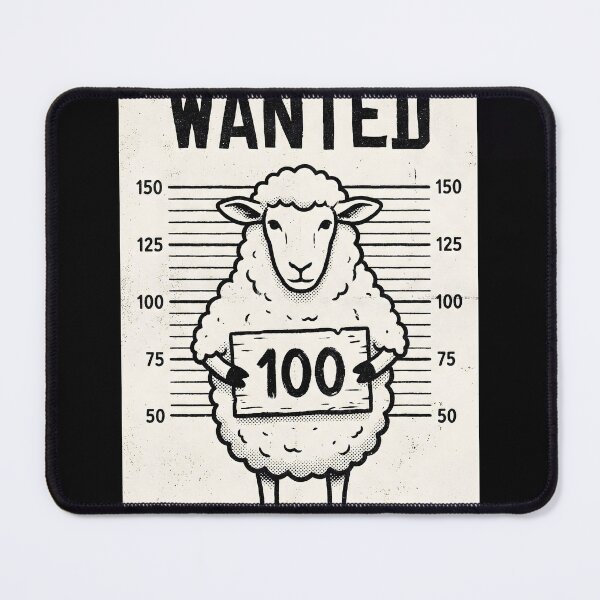 Item preview, Funny Wanted Sheep Poster, Vintage Mugshot Farmhouse Wall Art, Retro Black & White Animal Humor Print for Home Office or Gift designed and sold by AbstractAuraArt.