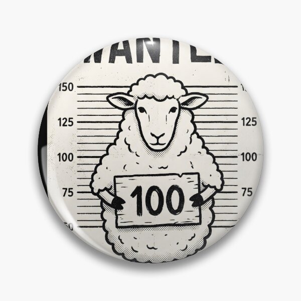 Item preview, Funny Wanted Sheep Poster, Vintage Mugshot Farmhouse Wall Art, Retro Black & White Animal Humor Print for Home Office or Gift designed and sold by AbstractAuraArt.
