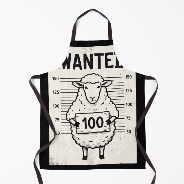 Item preview, Funny Wanted Sheep Poster, Vintage Mugshot Farmhouse Wall Art, Retro Black & White Animal Humor Print for Home Office or Gift designed and sold by AbstractAuraArt.