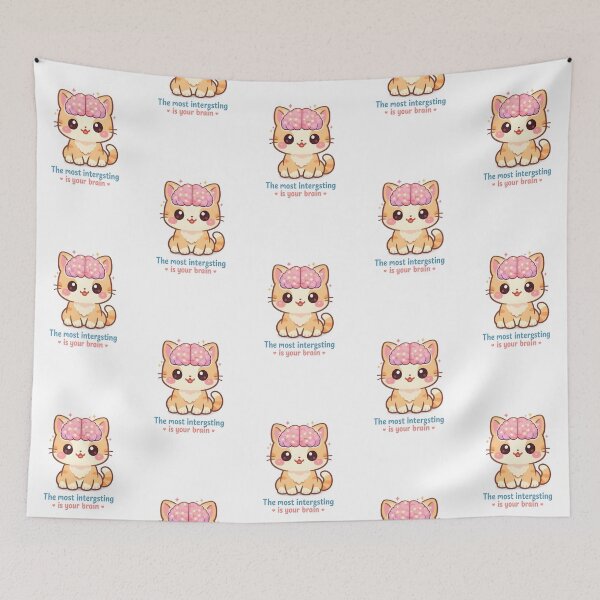 Item preview, The Most Interesting Is Your Brain – Kawaii Veterinary Neurology Cat designed and sold by Bettybee00.