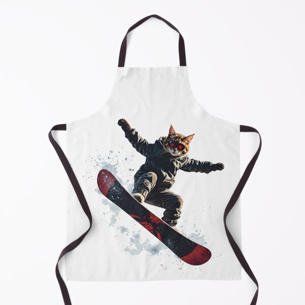 Item preview, Snowboarding Cat Action Winter Sports Illustration designed and sold by Uglyandcute.