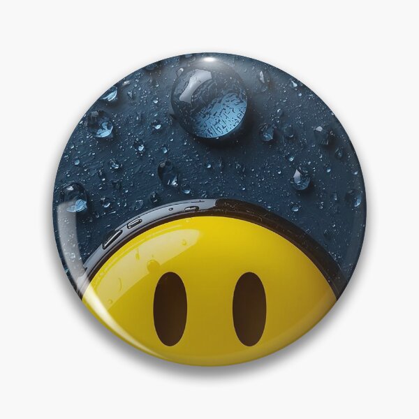 Item preview, Yellow Smiley Face Macro iPhone Case – Realistic Rain Droplets on Dark Blue designed and sold by Impact-Art.