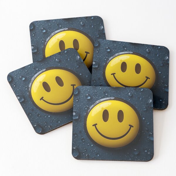 Item preview, Yellow Smiley Face Macro iPhone Case – Realistic Rain Droplets on Dark Blue designed and sold by Impact-Art.