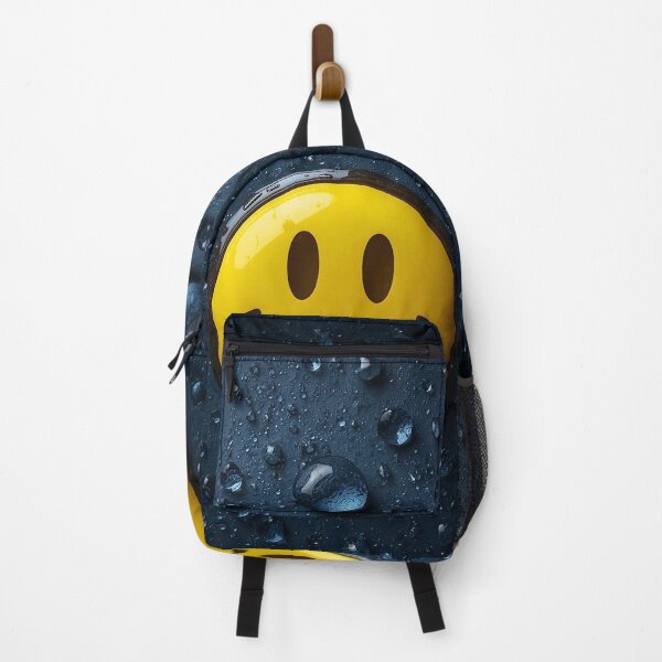 Item preview, Yellow Smiley Face Macro iPhone Case – Realistic Rain Droplets on Dark Blue designed and sold by Impact-Art.