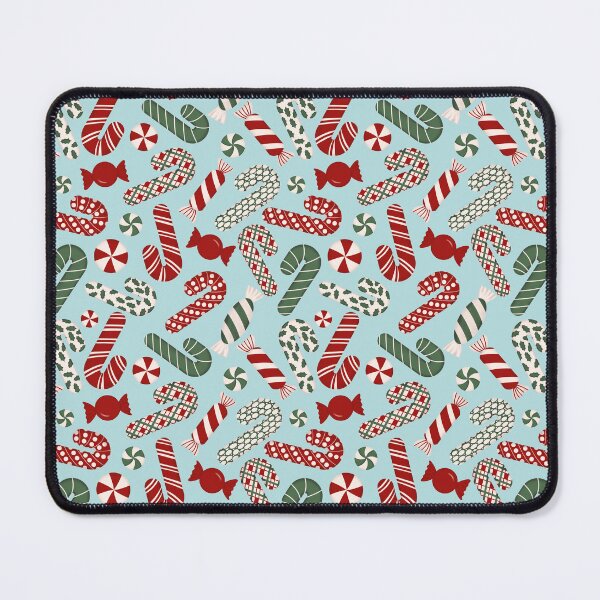 Item preview, Candies & Candy Canes - Multicolored on Cyan Light Blue designed and sold by thecolorbirdie.