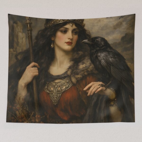 Item preview, Goddess Morrigan with Raven. designed and sold by SoniaSarkali.