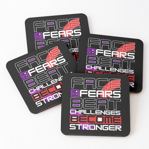 Item preview, Face Your Fears – Beat Challenges, Become Stronger | Motivational Quote Typography designed and sold by ArtVibe-Ties.