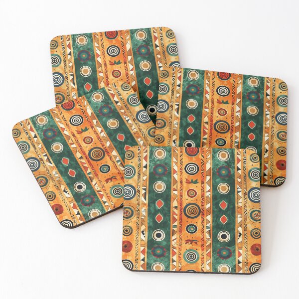 Item preview, African-Style Green, Yellow, and Orange Geometric Pattern designed and sold by DEC02.