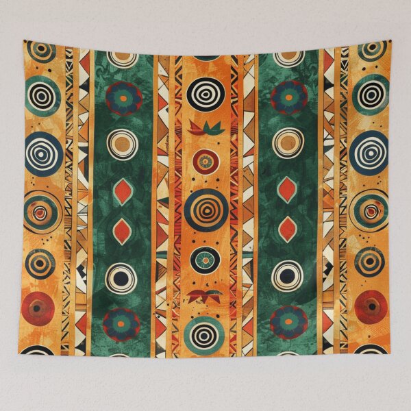 Item preview, African-Style Green, Yellow, and Orange Geometric Pattern designed and sold by DEC02.