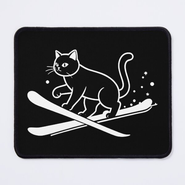 Item preview, Minimalist Cat Snowboarding Icon Design designed and sold by Uglyandcute.