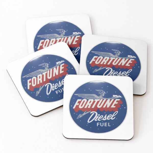 Item preview, Vintage Fortune Diesel Fuel Round Sign with Winged Messenger Graphic designed and sold by CharlieDesings.