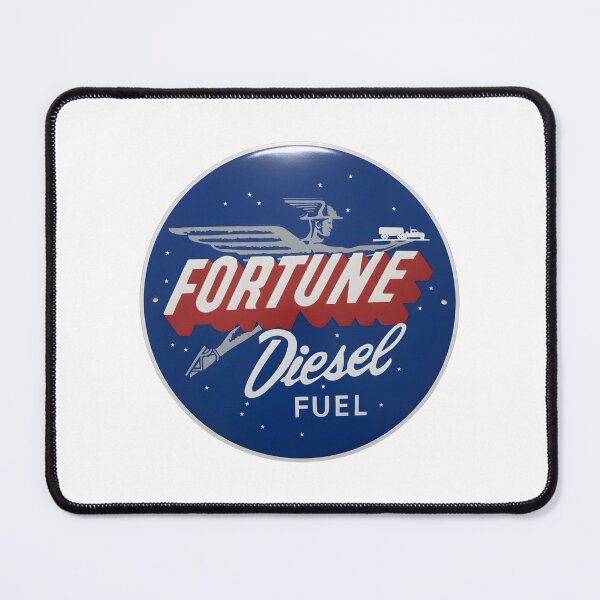 Item preview, Vintage Fortune Diesel Fuel Round Sign with Winged Messenger Graphic designed and sold by CharlieDesings.