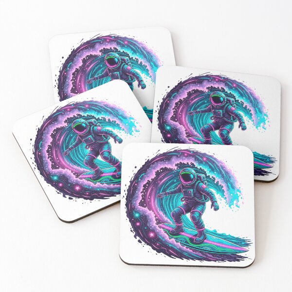Item preview, Neon Synthwave Astronaut Surfing Galaxy Graphic designed and sold by SholoStudio.