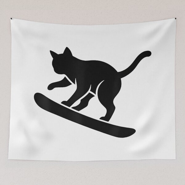 Item preview, Minimalist Cat Snowboarding Icon Design designed and sold by Uglyandcute.