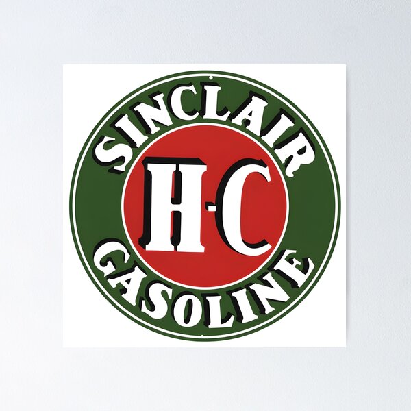 Aperçu de l'œuvre Logo vintage de l'enseigne en porcelaine Sinclair H-C Gasoline créée et vendue par CharlieDesings.