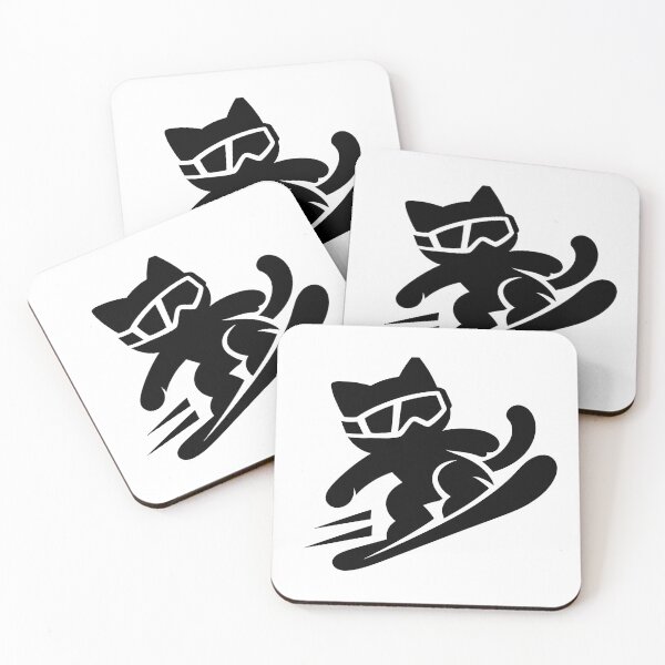 Item preview, Minimalist Cat Snowboarding Icon Design designed and sold by Uglyandcute.