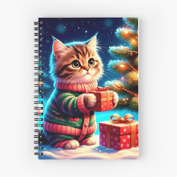 Item preview, Cozy New Year Kitten with Christmas Gifts designed and sold by AmetistLight.