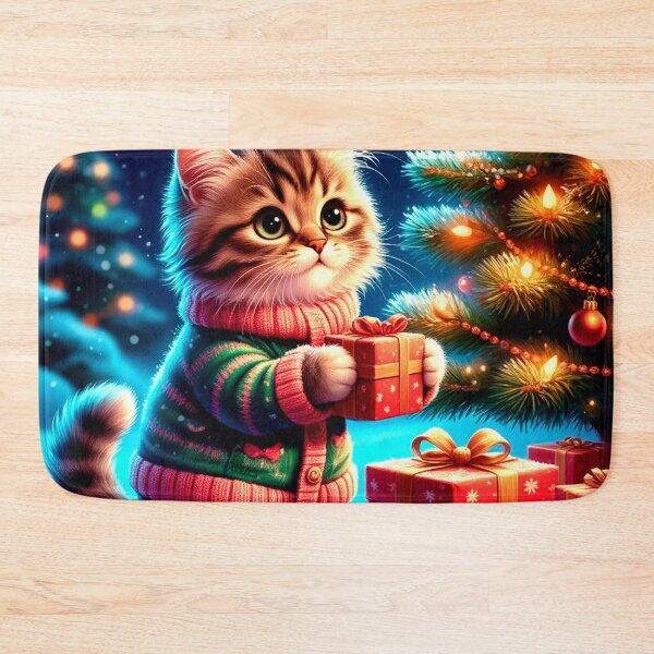 Item preview, Cozy New Year Kitten with Christmas Gifts designed and sold by AmetistLight.