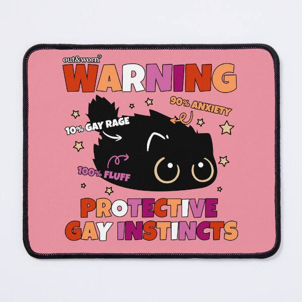 Item preview, Warning Protective Gay Instincts - Lesbian Design designed and sold by outandworn.