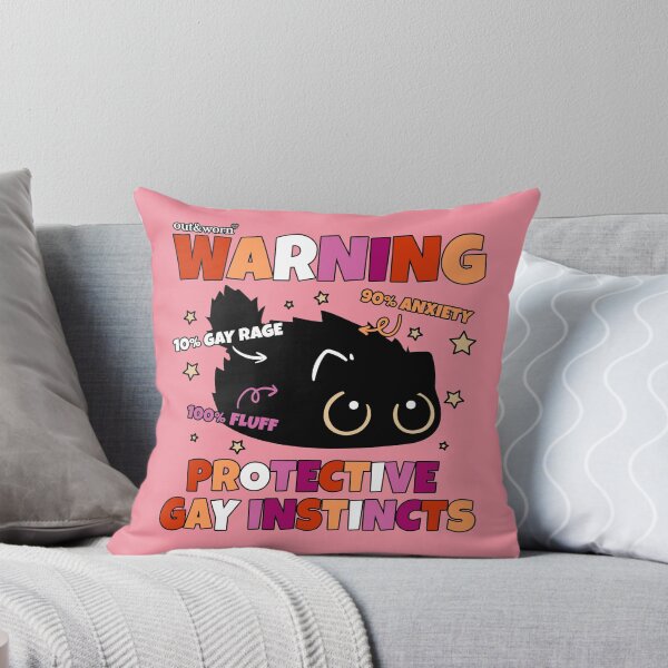 Item preview, Warning Protective Gay Instincts - Lesbian Design designed and sold by outandworn.