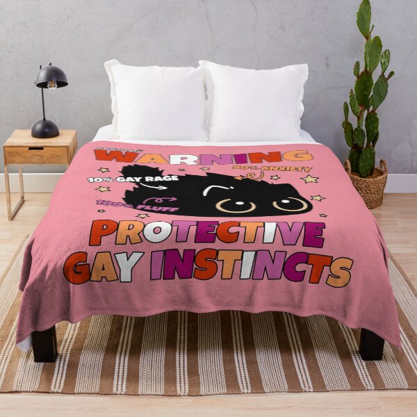 Item preview, Warning Protective Gay Instincts - Lesbian Design designed and sold by outandworn.