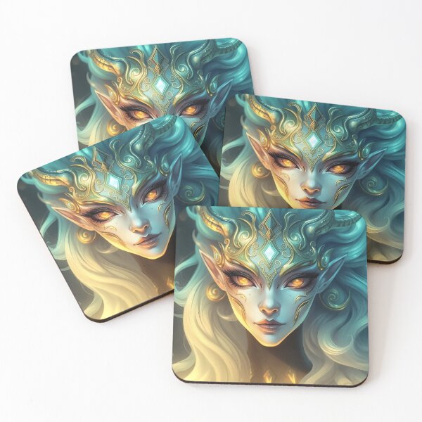 Item preview, Ethereal Frost Elf Empress with Luminous Gaze designed and sold by ArtMorphStudio.