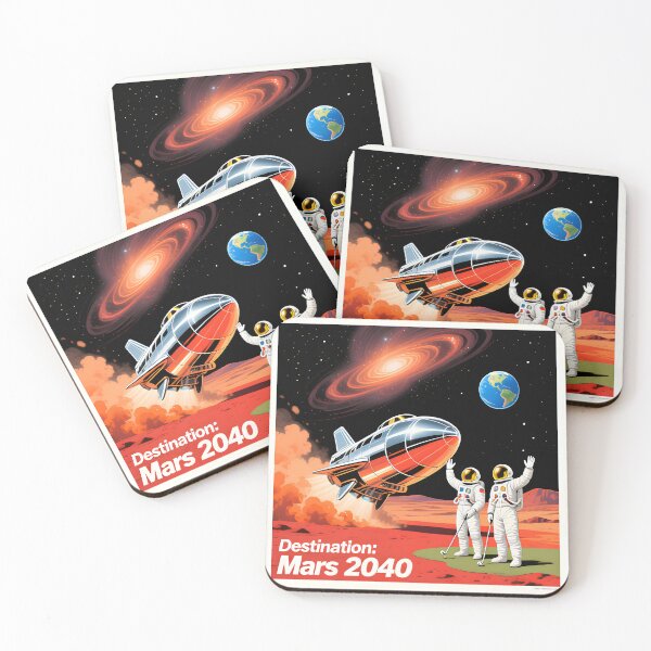 Item preview, Destination: Mars 2040 | Retro Sci-Fi Astronauts Playing Golf on Mars designed and sold by MKV Design.