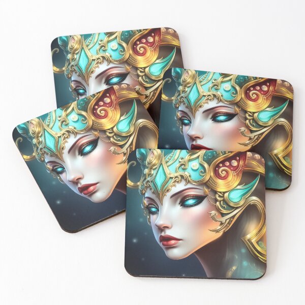 Item preview, Ethereal Fantasy Empress in Golden Ornate Helm designed and sold by ArtMorphStudio.