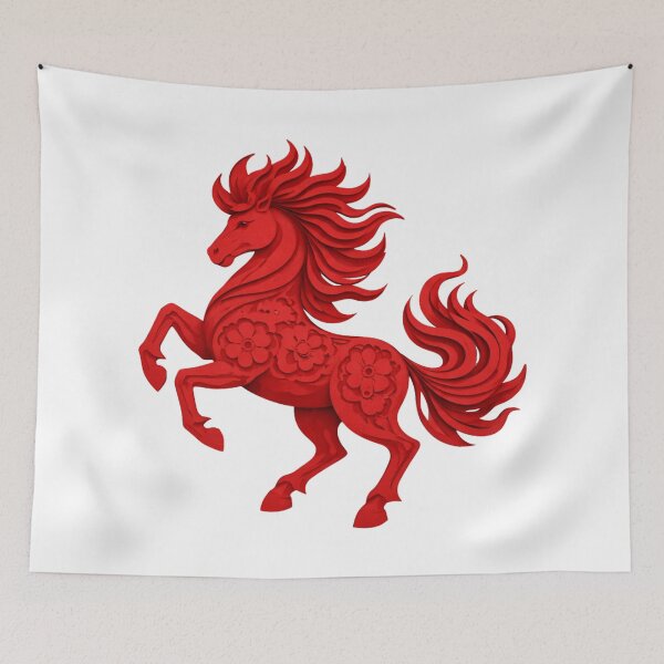 Item preview, Lunar New Year Fire Horse Papercut designed and sold by Vendeloc.