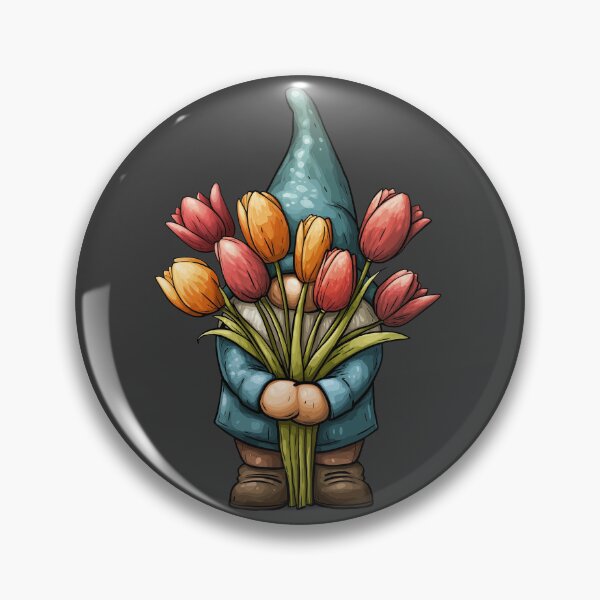 Item preview, Bashful Gnome with Tulips Valentine designed and sold by Boddicca.