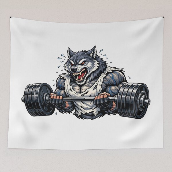 Item preview, Ferocious Wolf Muscles Barbell Curl designed and sold by Primal Pump Co LTD.