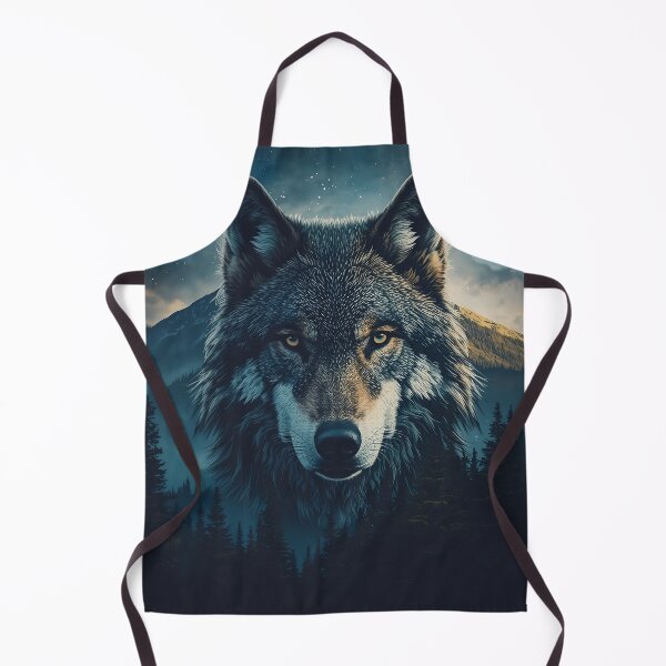 Item preview, Mystical Wolf Mountain - Fantasy Nature Merge Digital Art designed and sold by Etch Safwat.