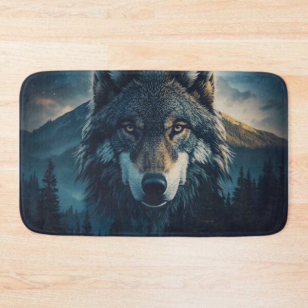 Item preview, Mystical Wolf Mountain - Fantasy Nature Merge Digital Art designed and sold by Etch Safwat.