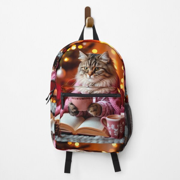 Item preview, Cozy Winter Cat Reading with Hot Cocoa designed and sold by AmetistLight.