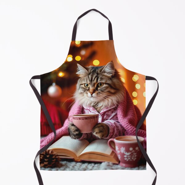 Item preview, Cozy Winter Cat Reading with Hot Cocoa designed and sold by AmetistLight.