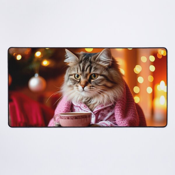 Item preview, Cozy Winter Cat Reading with Hot Cocoa designed and sold by AmetistLight.