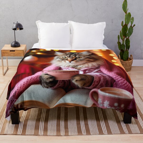 Item preview, Cozy Winter Cat Reading with Hot Cocoa designed and sold by AmetistLight.