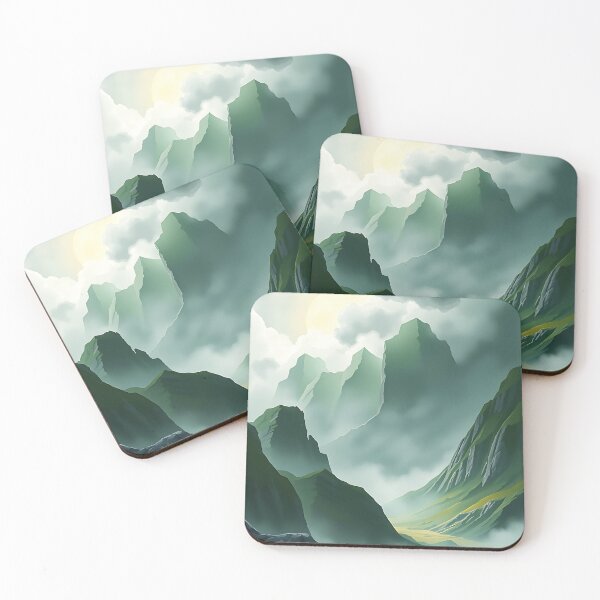 Item preview, Ethereal Misty Mountain Valley Landscape designed and sold by ArtMorphStudio.