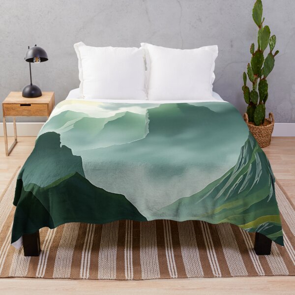Item preview, Ethereal Misty Mountain Valley Landscape designed and sold by ArtMorphStudio.