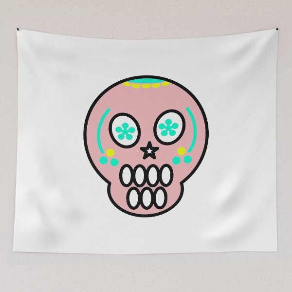 Item preview, Cute Pastel Sugar Skull with Neon Details designed and sold by Horrify.
