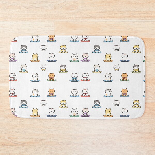 Item preview, Cute Cat Snowboarding Seamless Pattern Design designed and sold by Uglyandcute.