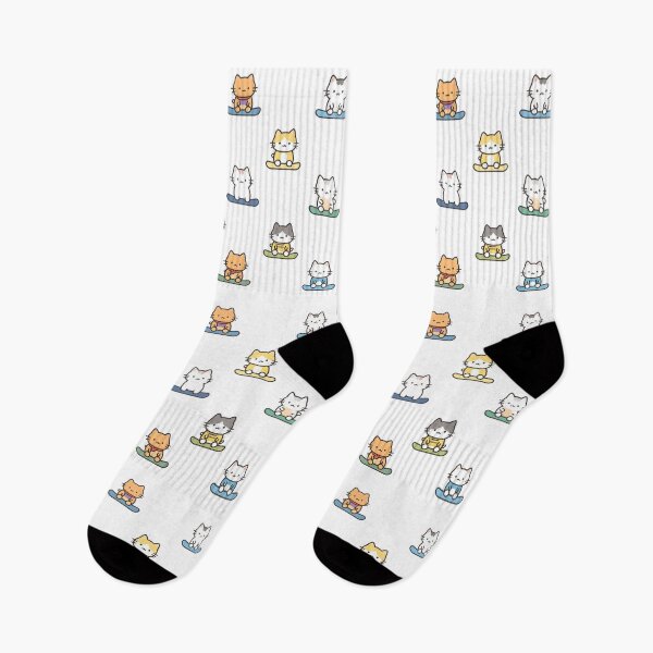 Item preview, Cute Cat Snowboarding Seamless Pattern Design designed and sold by Uglyandcute.