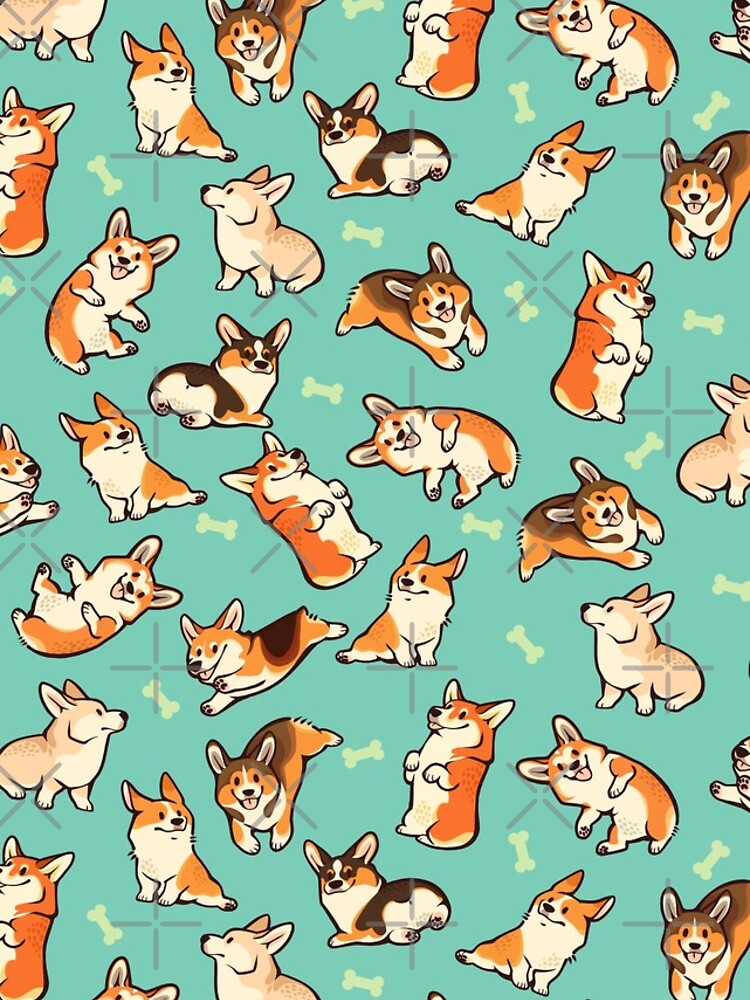 Thumbnail 5 of 5, iPhone Case, Jolly corgis in green designed and sold by Colordrilos.