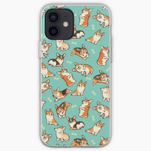 Jolly corgis en vert Coque souple iPhone