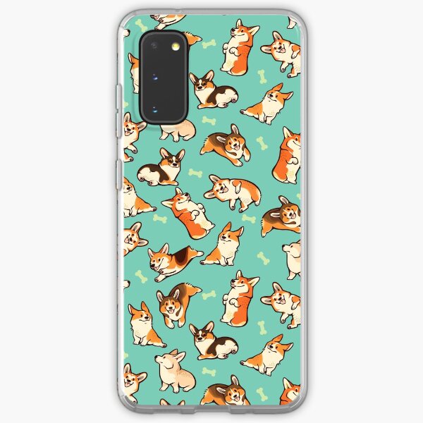 Jolly corgis in green Samsung Galaxy Soft Case