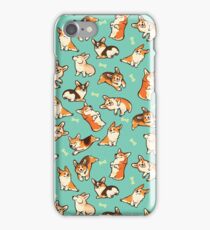 Jolly corgis in green iPhone 7 Case
