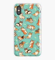 Jolly corgis in green iPhone XS Case