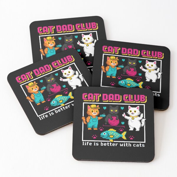 Item preview, Cat Dad Club Life Is Better With Cats – 8-Bit Pixel Meme Cat Design designed and sold by ArtiLush ⭐⭐⭐⭐⭐.