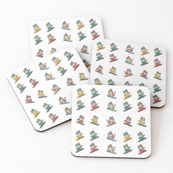 Item preview, Cute Cat Snowboarding Seamless Pattern Design designed and sold by Uglyandcute.
